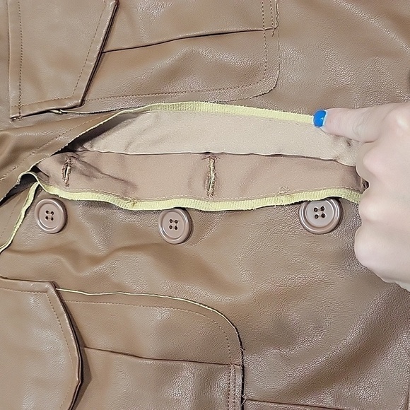 Anthropologie x Tiny Chocolate Faux Leather Trucker Button Jacket-NWT-Si… - Picture 9 of 17